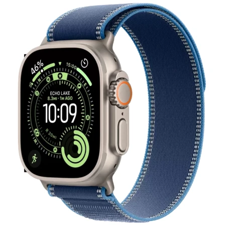 Смарт-часы Apple Watch Ultra 3, GPS Cellular, 49mm Natural Titanium Case with Blue/Bright Blue Trail Loop - S/M, (MEWR4QR/A)