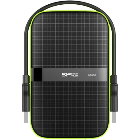Внешний HDD Silicon Power Armor A60 1TB Black-Green, (SP010TBPHDA60S3K)