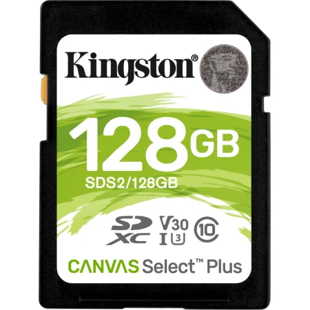 Карта памяти Kingston Canvas Select Plus SD 128GB, Class 10 UHS-I U3, (SDS2/128GB)