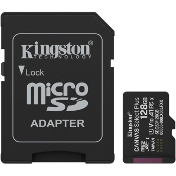 Карта памяти Kingston Canvas Select Plus Gen3 microSDXC 128GB, Class 10 UHS-I U1, (SDCS3/128GBSP)
