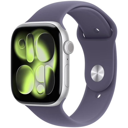 Смарт-часы Apple Watch Series 11, GPS, 46mm Silver Aluminium Case with Purple Fog Sport Band - M/L, (MEVA4RK/A)