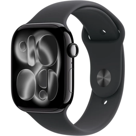 Смарт-часы Apple Watch Series 11, GPS, 42mm Jet Black Aluminium Case with Black Sport Band - S/M, (MEQT4RK/A)