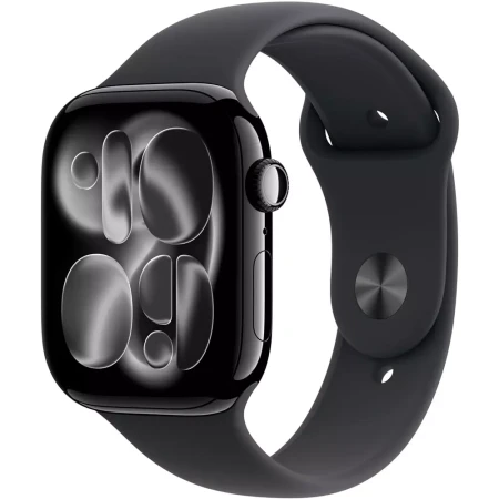 Смарт-часы Apple Watch Series 11, GPS, 42mm Jet Black Aluminium Case with Black Sport Band - M/L, (MEQU4RK/A)