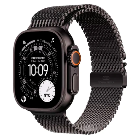 Смарт-часы Apple Watch Ultra 3, GPS + Cellular, 49mm Black Titanium Case with Black Titanium Milanese Loop - Large, (MF1T4QR/A)