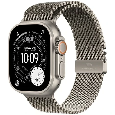Смарт-часы Apple Watch Ultra 3, GPS + Cellular, 49mm Natural Titanium Case with Natural Titanium Milanese Loop - Medium, (MEWY4QR/A)