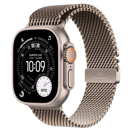 Смарт-часы Apple Watch Ultra 3, GPS + Cellular, 49mm Natural Titanium Case with Natural Titanium Milanese Loop - Large, (MF0E4QR/A)