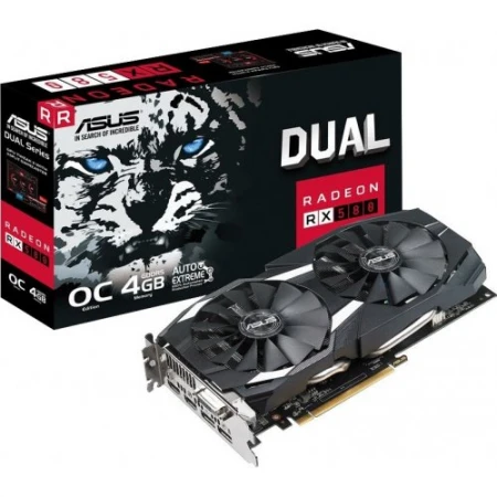 Видеокарта Asus Radeon RX 580, DUAL-RX580-O4G, 4Gb/256bit GDDR5, DVI, 2xHDMI, 2xDP, BOX Видеокарта Asus Radeon RX 580, DUAL-RX580-O4G, 4Gb/256bit GDDR5, DVI, 2xHDMI, 2xDP, BOX