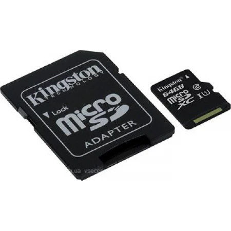 Карта памяти Kingston MicroSD 64GB Class 10 U1 SDCS/64GB