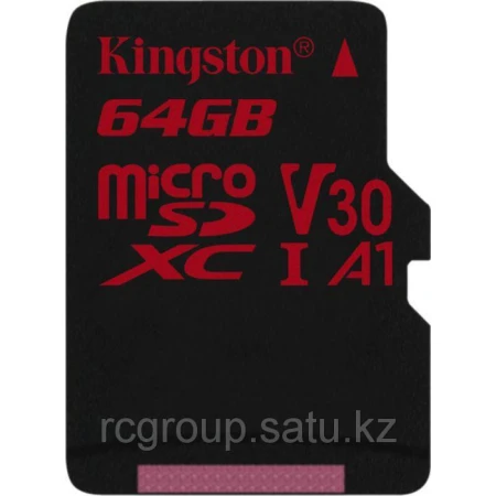 Карта памяти Kingston MicroSD 64GB, Class 10 U3 A1, (SDCR/64GB)