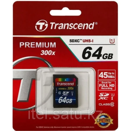 Карта памяти Transcend SD 64GB Class 10 U1 TS64GSDU1