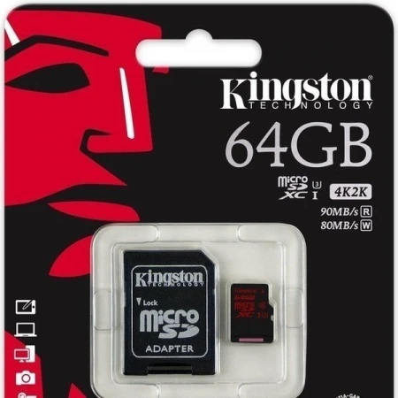 Карта памяти Kingston SD 64GB Class 10 U3 SDG/64GB