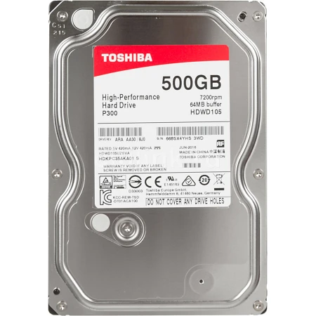 Жёсткий диск Toshiba P300 500GB, (HDWD105EZSTA)