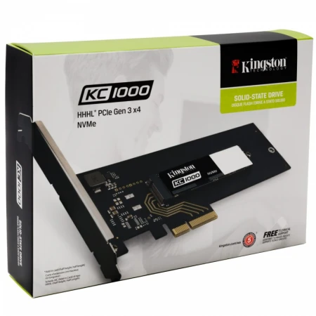SSD диск Kingston KC1000 960Gb, NVMe, PCIe, MLC, SKC1000H/960G