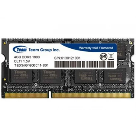 ОЗУ Team Group Elite 4GB 1600MHz SODIMM DDR3, (TED34G1600C11-S01)
