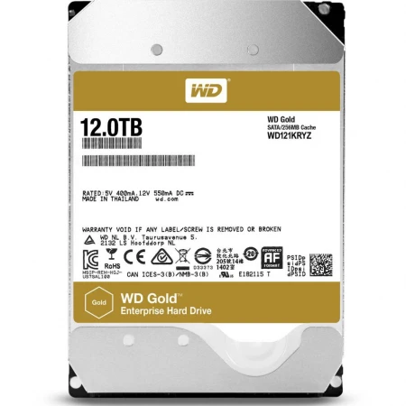 Жёсткий диск Western Digital Gold 12TB, (WD121KRYZ)