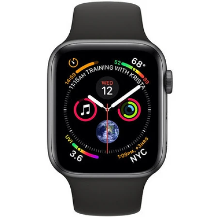 Apple Watch Series 4, 40мм Space Grey Алюминий қорытынды жасау салығымен (Black Sport Band) (MU662)