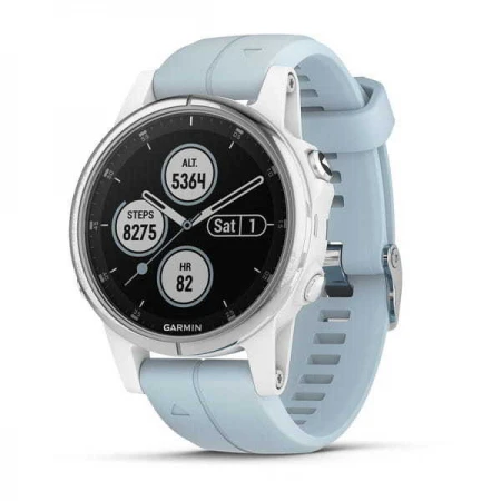 Смарт-часы Garmin Fenix 5S Plus, White with White with Seafoam Band, (010-01987-23)