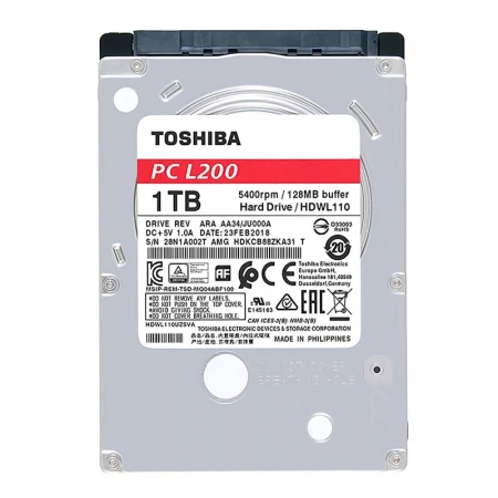 Жёсткий диск Toshiba L200 1TB, (HDWL110UZSVA)