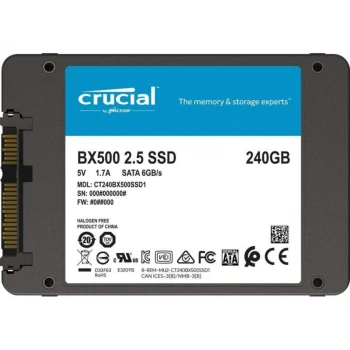 SSD диск Crucial BX500 3D NAND 240GB, (CT240BX500SSD1)