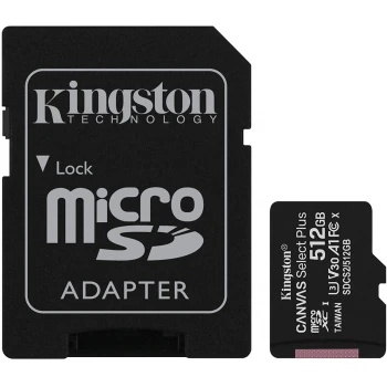 Карта памяти Kingston Canvas Select Plus MicroSD 512GB, Class 10 UHS-I, (SDCS2/512GB)