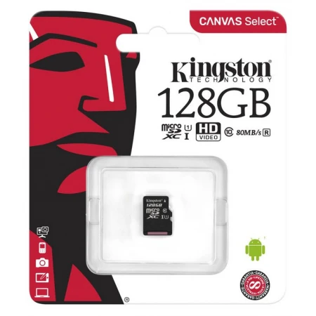 Kingston Canvas Select Plus MicroSD 128GB, Class 10 UHS-I U1, (SDCS2/128GBSP)