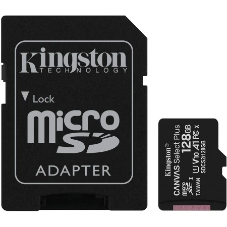 Карта памяти Kingston Canvas Select Plus MicroSD 128GB, Class 10 UHS-I U1, (SDCS2/128GB)