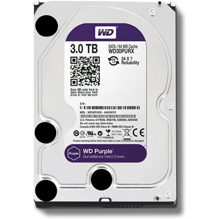 Жёсткий диск Western Digital Purple 3TB, (WD30PURX)