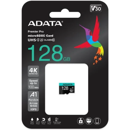 Карта памяти Adata Premier Pro MicroSD 128GB, Class 10 UHS-I U3, (AUSDX128GUI3V30SA2-RA1)