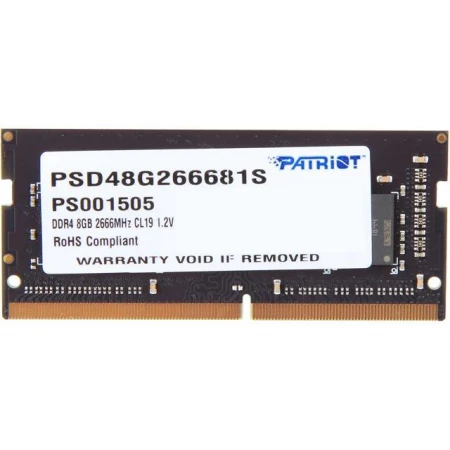 ОЗУ Patriot Signature Line 8GB 2666MHz SODIMM DDR4, (PSD48G266681S)