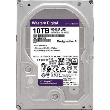 Жёсткий диск Western Digital Purple 10TB, (WD102PURZ)