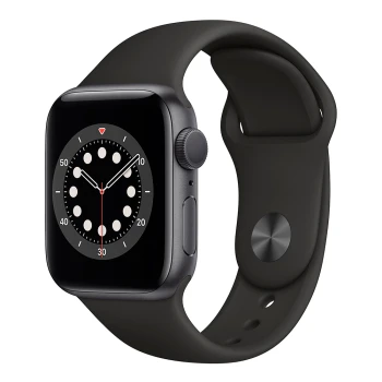 Смарт-часы Apple Watch Series 6, 40mm Space Gray Aluminium Case with Black Sport Band, (MG133GK/A)