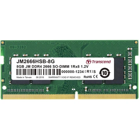 ОЗУ Transend JetRam 8GB 2666MHz SODIMM DDR4, (JM2666HSB-8G)
