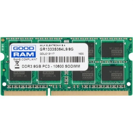ОЗУ Goodram 8GB 1333MHz SODIMM DDR3, (GR1333S364L9/8G)