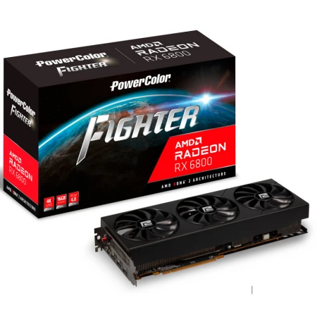 Видеокарта PowerColor Radeon RX 6800 Fighter 16GB, (AXRX 6800 16GBD6-3DH/OC)