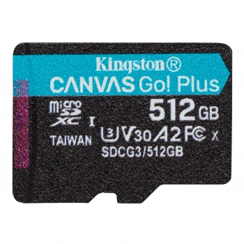 Карта памяти Kingston Canvas Go! Plus MicroSD 512GB, Class 10 UHS-I U3, (SDCG3/512GB)
