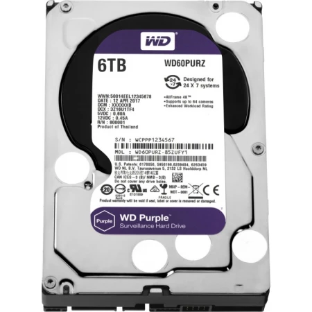Жёсткий диск Western Digital Purple 6TB, (WD62PURZ)