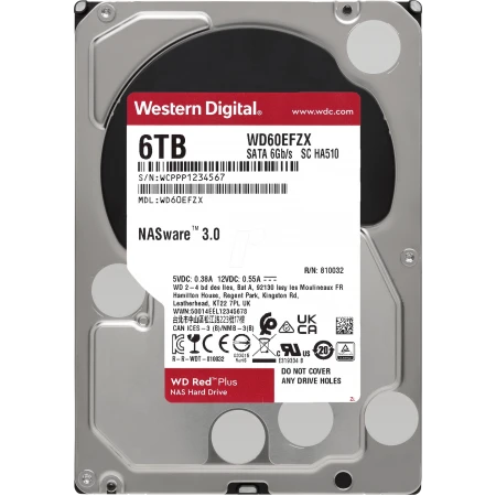 Жёсткий диск Western Digital Red Plus 6TB, (WD60EFZX)