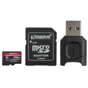 Карта памяти Kingston Canvas React Plus MicroSD 256GB, Class 3 UHS-II U3, (MLPMR2/256GB)