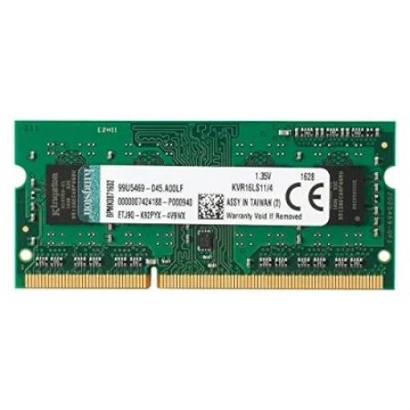 ОЗУ Kingston ValueRAM 4GB 1600MHz SODIMM DDR3L, (KVR16LS11/4WP)