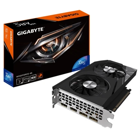 Видеокарта Gigabyte Arc A310 WindForce 4GB, (GV-IA310WF2-4GD) Видеокарта Gigabyte Arc A310 WindForce 4GB, (GV-IA310WF2-4GD)