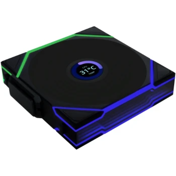 Вентилятор для корпуса Lian Li Uni Fan TL140 LCD Wireless Black, (G99.14TLLCD1W1B.00)