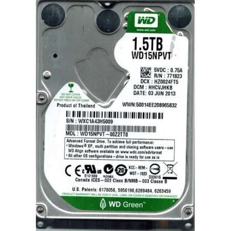 Жёсткий диск Western Digital Green 1.5TB, (WD15NPVT) Жёсткий диск Western Digital Green 1.5TB, (WD15NPVT)