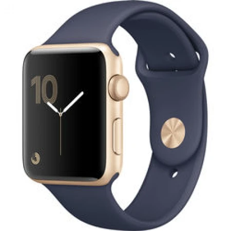 Смарт-часы Apple Watch Series 2, 42mm Gold Aluminium Case with Midnight Blue Sport Band, (MQ152)