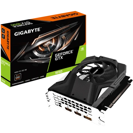 Видеокарта Gigabyte GeForce GTX 1650 Mini ITX OC 4GB, (GV-N1650IXOC-4GD)