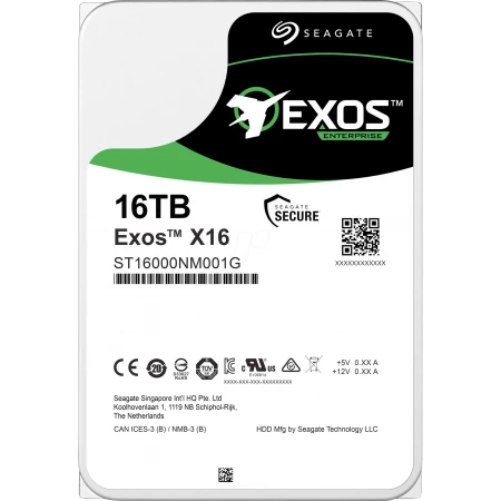 Seagate Exos X16 16TB жиынтық дискі, (ST16000NM001G)