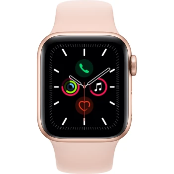 Смарт-часы Apple Watch Series 5, 44mm Gold Aluminium Case with Pink Sand Sport Band, (MWVE2GK/A)