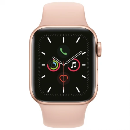 Смарт-часы Apple Watch Series 5, 40mm Gold Aluminium Case with Pink Sand Sport Band, (MWV72GK/A)