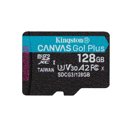 Карта памяти Kingston Canvas Go! Plus SD 128GB, Class 10 UHS-I U3, (SDCG3/128GBSP)