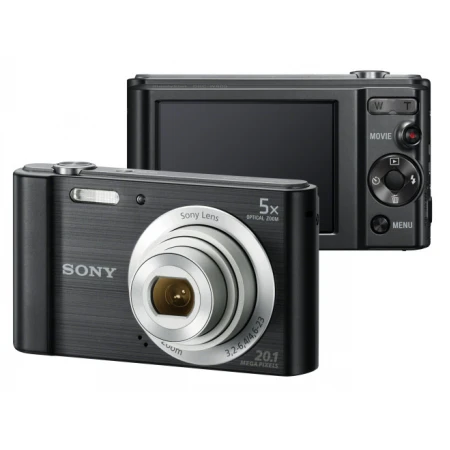 Компактный фотоаппарат SONY Cyber-shot DSC-W800, 20.1Mpx, 4.6-23mm, 5x zoom, f/3.2-6.4, 2.7", Li-Ion, Black