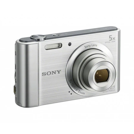 Компактный фотоаппарат SONY Cyber-shot DSC-W800, 20.1Mpx, 4.6-23mm, 5x zoom, f/3.2-6.4, 2.7", Li-Ion,Silver